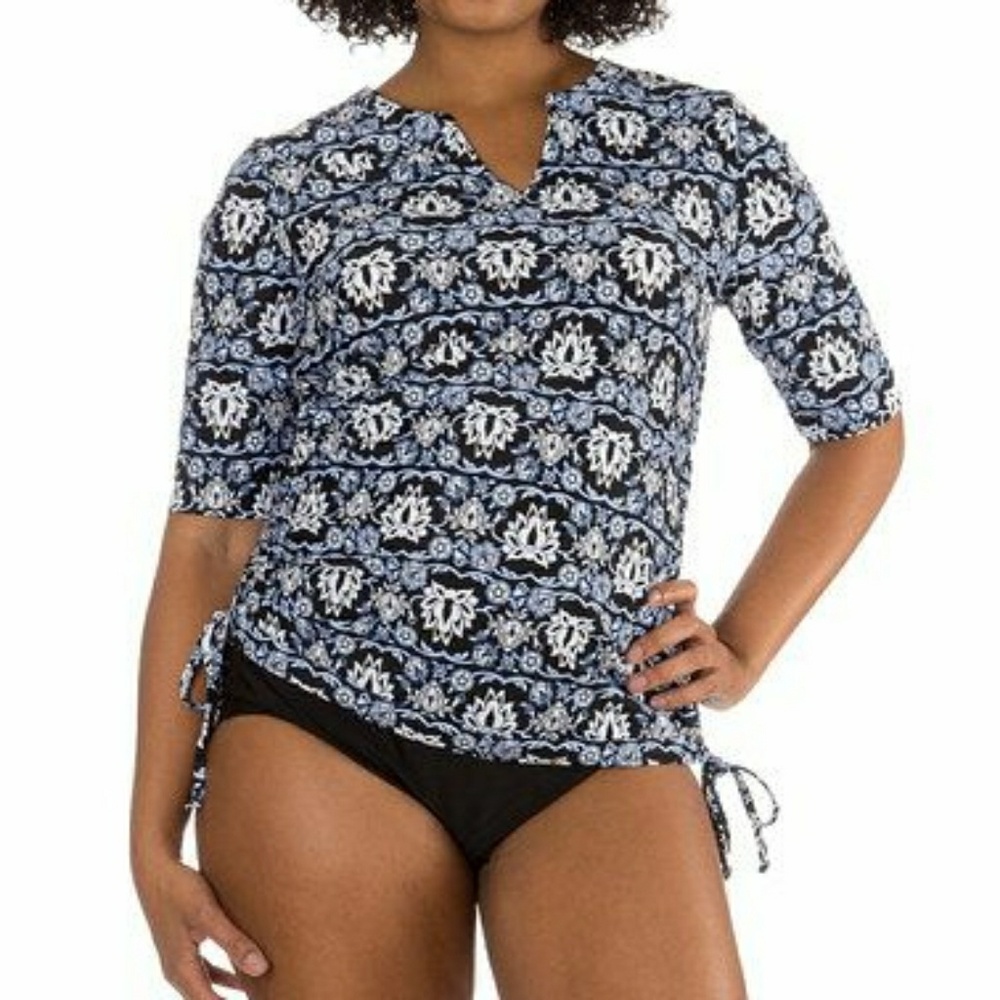 Navy Blue Rash Guard Swim Shirt